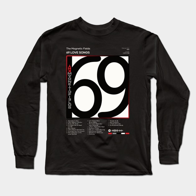 The Magnetic Fields - 69 Love Songs Tracklist Album Long Sleeve T-Shirt by 80sRetro